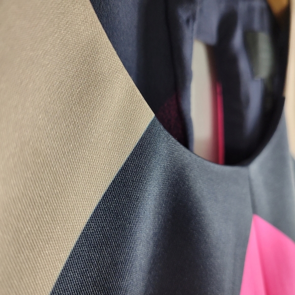 J.Crew Collection Pop Stripe Chevron Rainbow Sleeveless Keyhole Sheath Dress - Picture 6 of 14